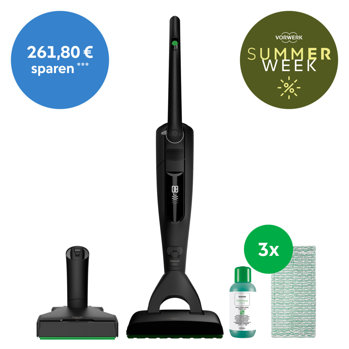 Welcome Angebot: Kobold VK7 Akku-Staubsauger & Saugwischer Black