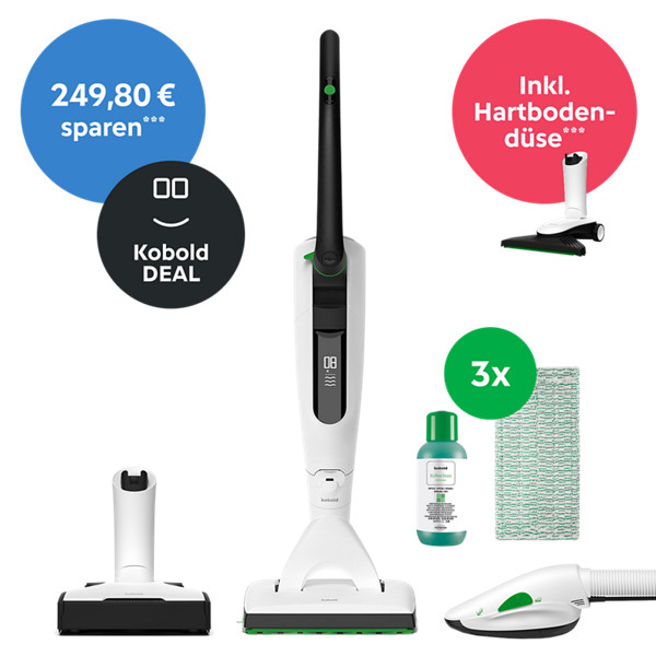 Kobold VK7 Akku-Staubsauger & Saugwischer & Polster inkl. Hartbodendüse