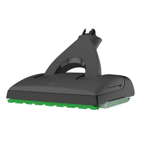 Kobold VK7 Akku Staubsauger mit SP7 Saugwischer Special Edition Black Seitenansicht mit Reinigungspad