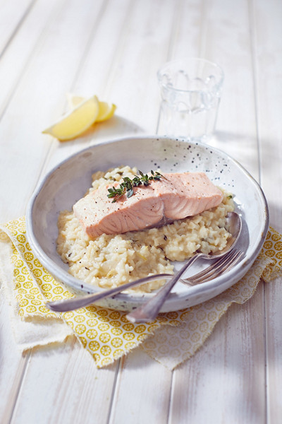 Lachs mit Zitronenrisotto tn