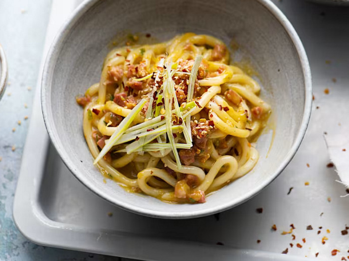 Carbonara di miso e udon