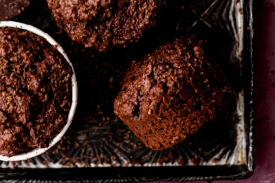 Muffins de pão com chocolate