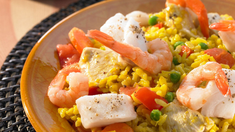 Paella mit Meeresfrüchten