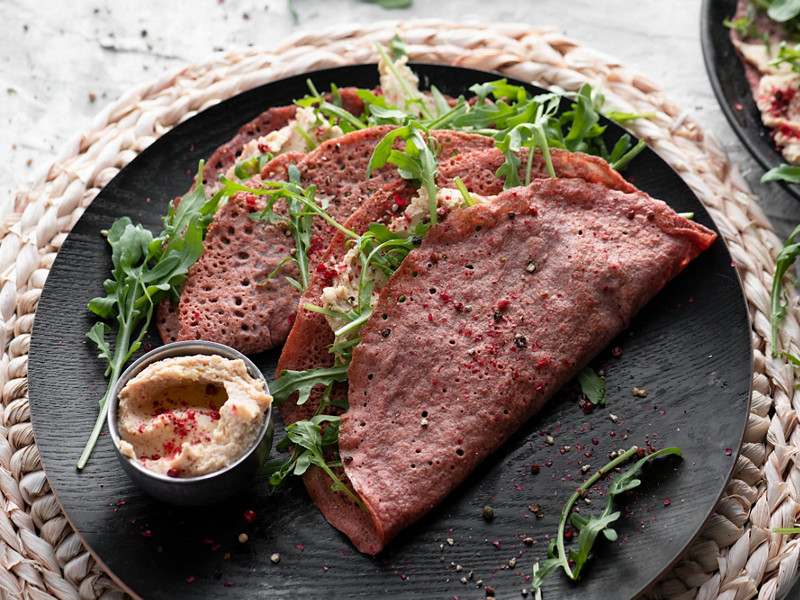 Come preparare delle deliziose Crepes rosa salate con Bimby®.