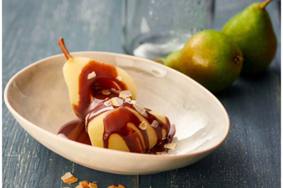 Steamed pears with chocolate cardamom sauce ID93707 landscape lpr