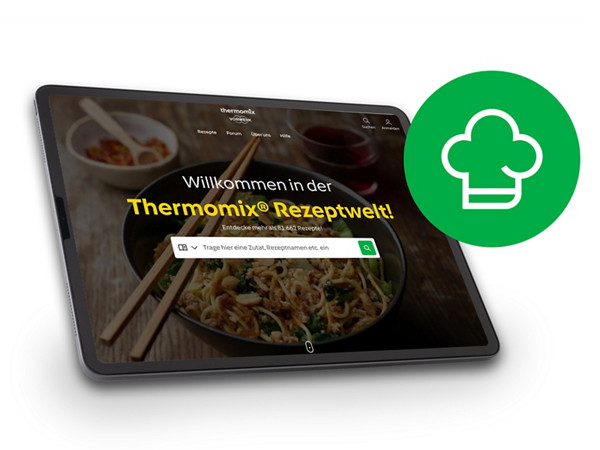 Thermomix® Rezeptwelt auf einem Tablet