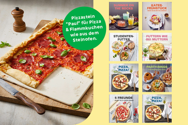 Pizza auf dem Pizzastein Paul mit Rezepten