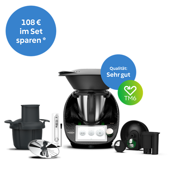 Thermomix TM6 Set mit Varoma TM6 TM5 Gemüse Styler Messerabdeckung mit Peeler Sensor und Badges
