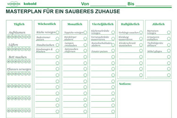 Putzplan für Paare