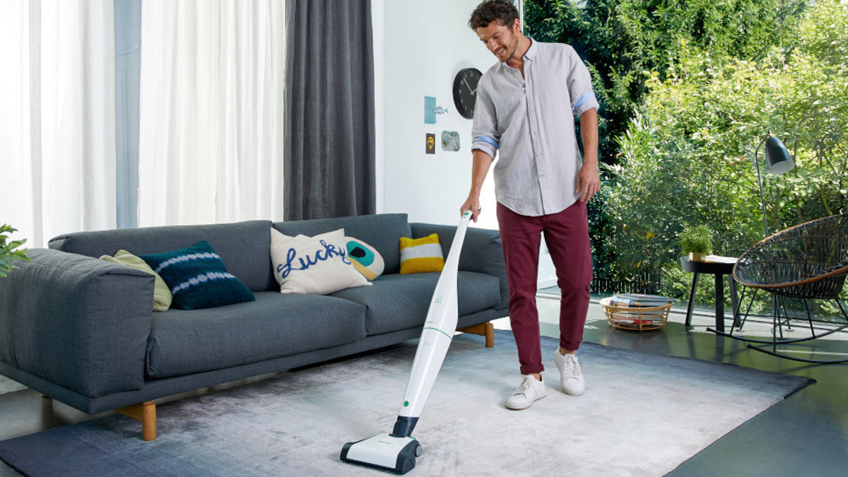 Sauge deine Teppiche mit dem VB100 Akku-Staubsauger