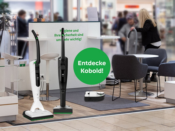 Pop-Up Stand mit Kobold Produkten im Einkaufscenter