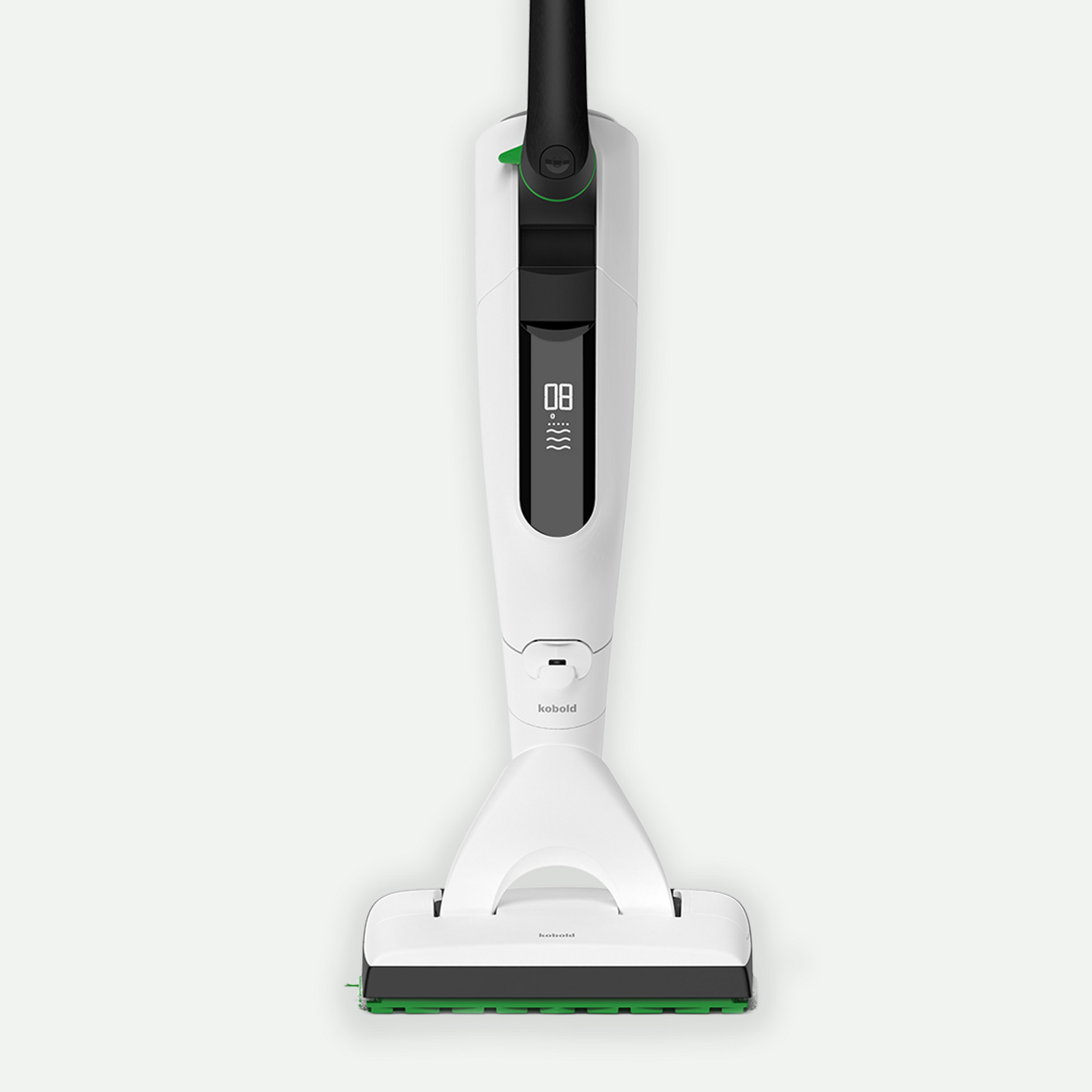 VK7 Akku-Staubsauger SP7 Saugwischer, Frontansicht mit sichtbarem Display.