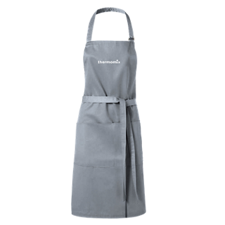 bawelniany fartuch logo thermomix szary vorwerk