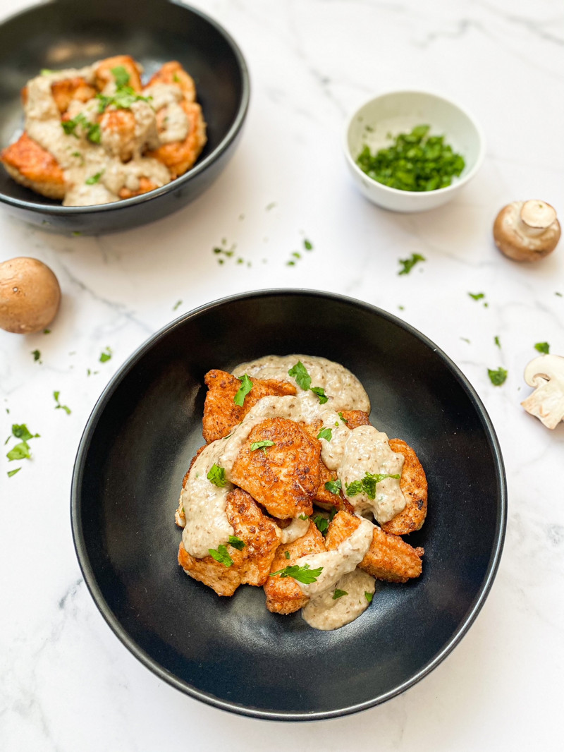  Thermomix® trucos de cocina recetas dados de pavo con salsa de setas 1