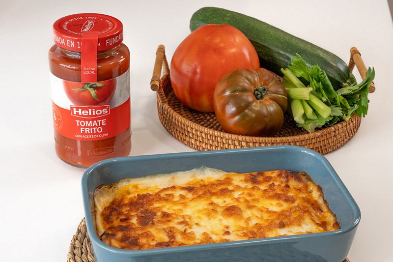 LASAÑA BOLOÑESA CON CHAMPIÑONES CON TOMATE FRITO HELIOS