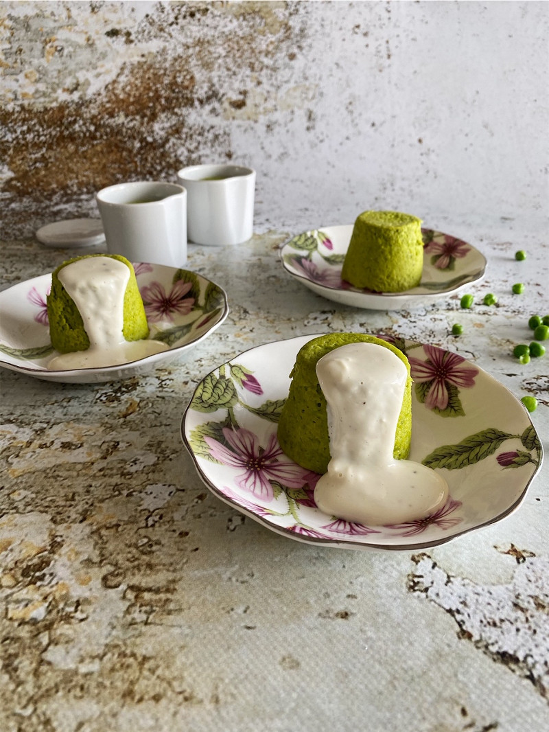  Thermomix® Thermomix® por el mundo recetas flan de guisantes con salsa de queso en Thermomix® 1