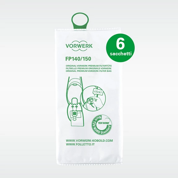 Aspirapolvere VORWERK Folletto Rigenerato VK 150 Omaggio 6 Sacchetti Compatibili Garantito