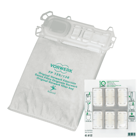 folletto product confezione super filtrello per vk135 6 con blister da 6 dovina senza bollino front view NB