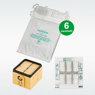 Confezione 6 sacchetti FP7 originali per Folletto VK7 Premium Filter 01097