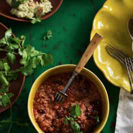 Photo d'une recette d'un chili con carne, réalisé avec le mode cuisson lente du Thermomix