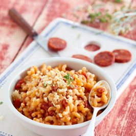 idée recette automne coquillettes chorizo comté 