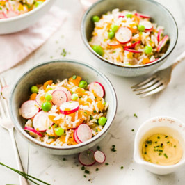 idée recette printemps salade riz petits pois radis
