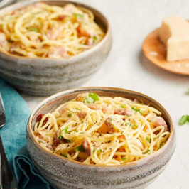 idée recette printemps Spaghetti carbonara