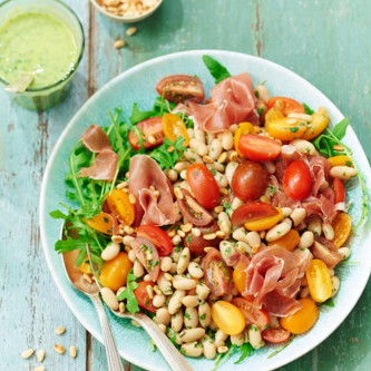 Salade de haricots blancs et tomates à l’italienne