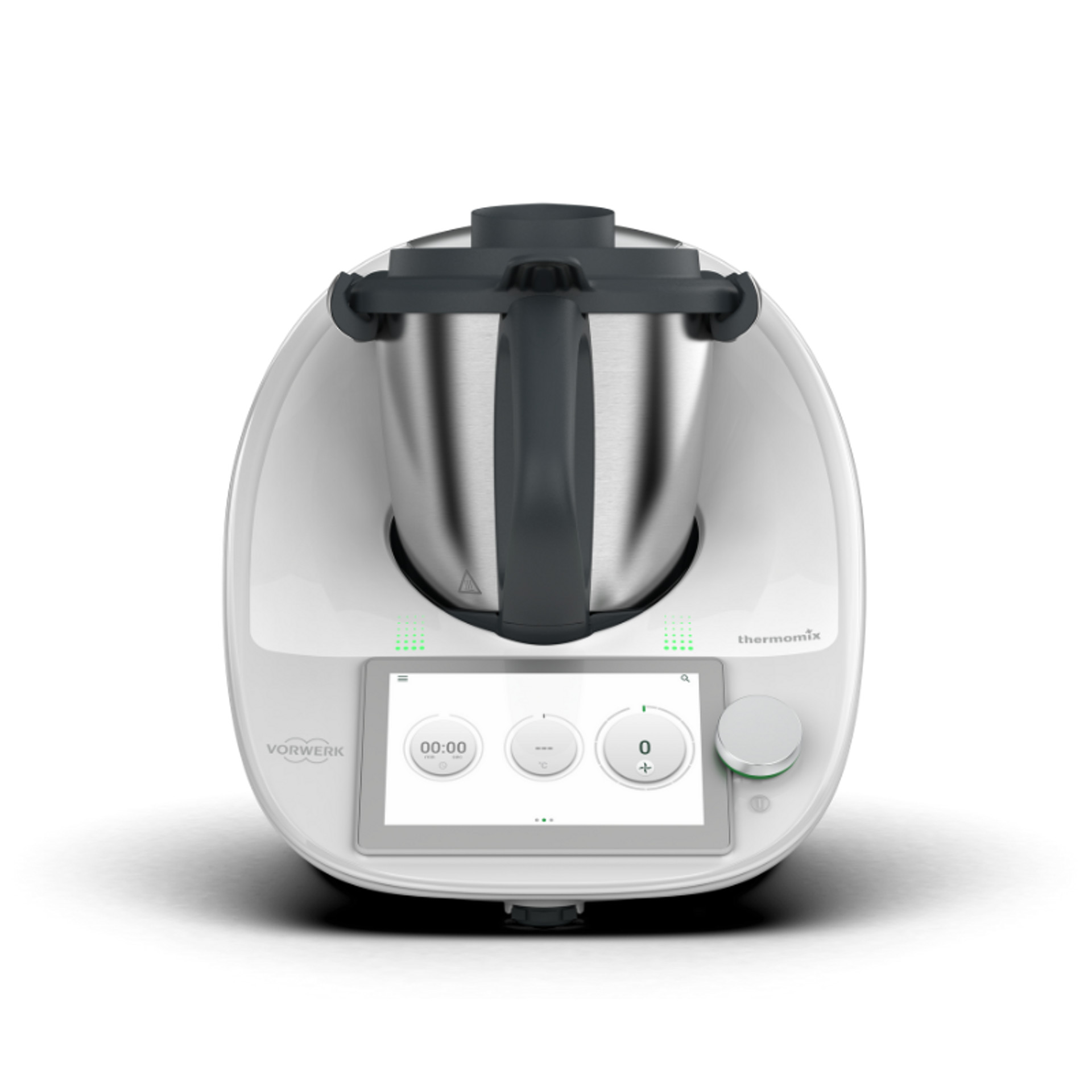 Thermomix® TM6 avec bol et affichage numérique, vue de face.