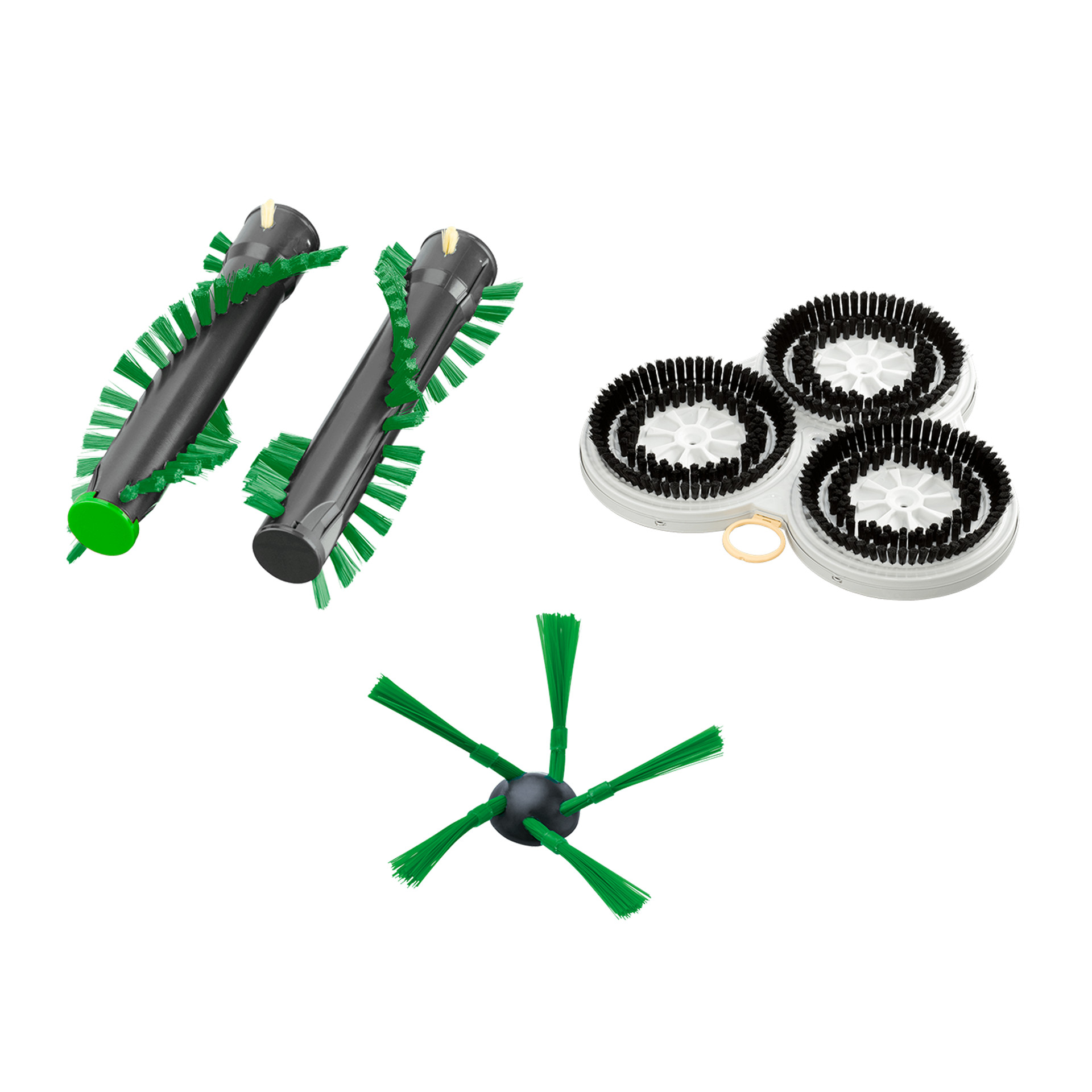 Set de brosses de rechange Kobold VR7 comprenant brosses principales latérales et trois disques ronds