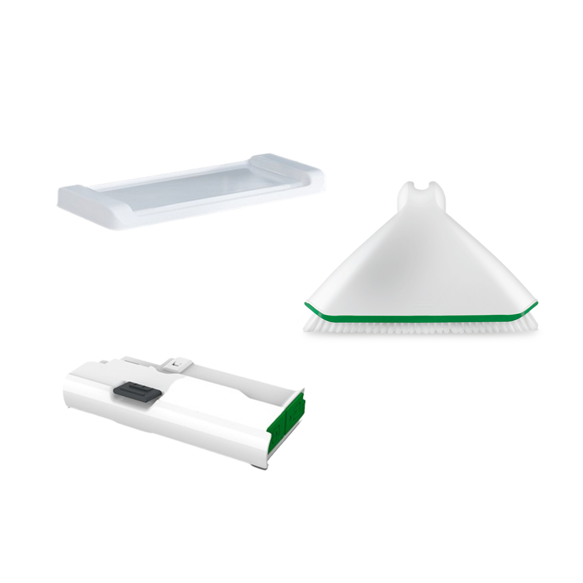 Accessoires du nettoyeur de vitres Kobold VG100 comprenant réservoir d eau batterie et accessoire de nettoyage
