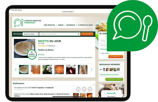 Thermomix® Rezeptwelt auf einem Tablet