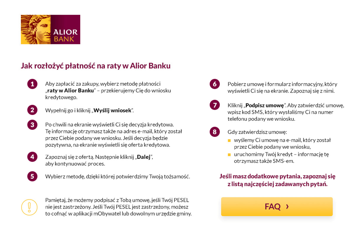 instrukcja finansowania alior bank
