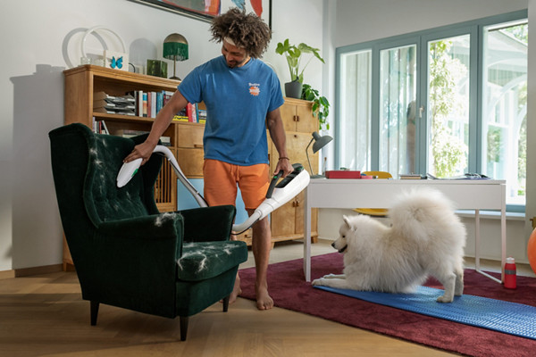 Tierhaare mit der PB7 Elektro-Polsterbürste entfernen