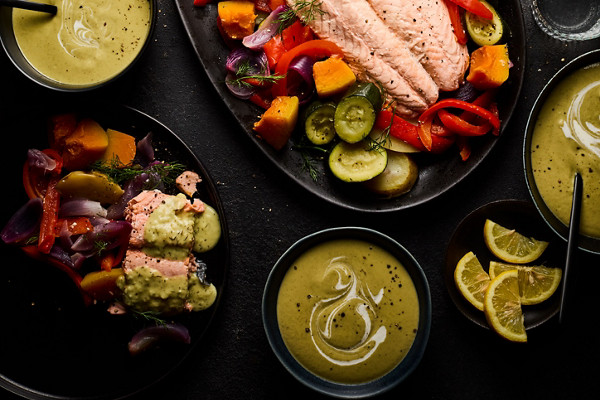 int thermomix bimby product launch  TM7 recipe business food photography Menu Broccoli Edamame Soup Salmon Vegetables V2