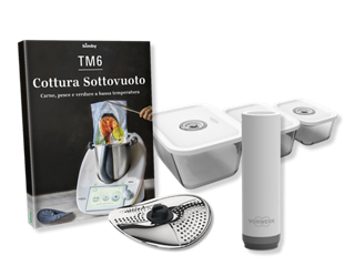 Libro tre contenitori sottovuoto Bimby Sensor e Copri Lame e Pelapatate Bimby per cottura sous vide