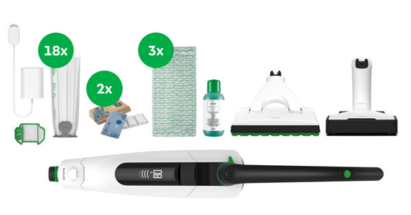 Lieferumfang Akku-Staubsauger mit Elektrobürste & Saugwischer