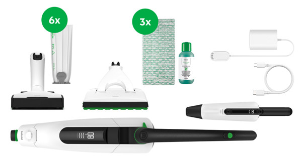 Lieferumfang Akku-Staubsauger mit Elektrobürste & Saugwischer