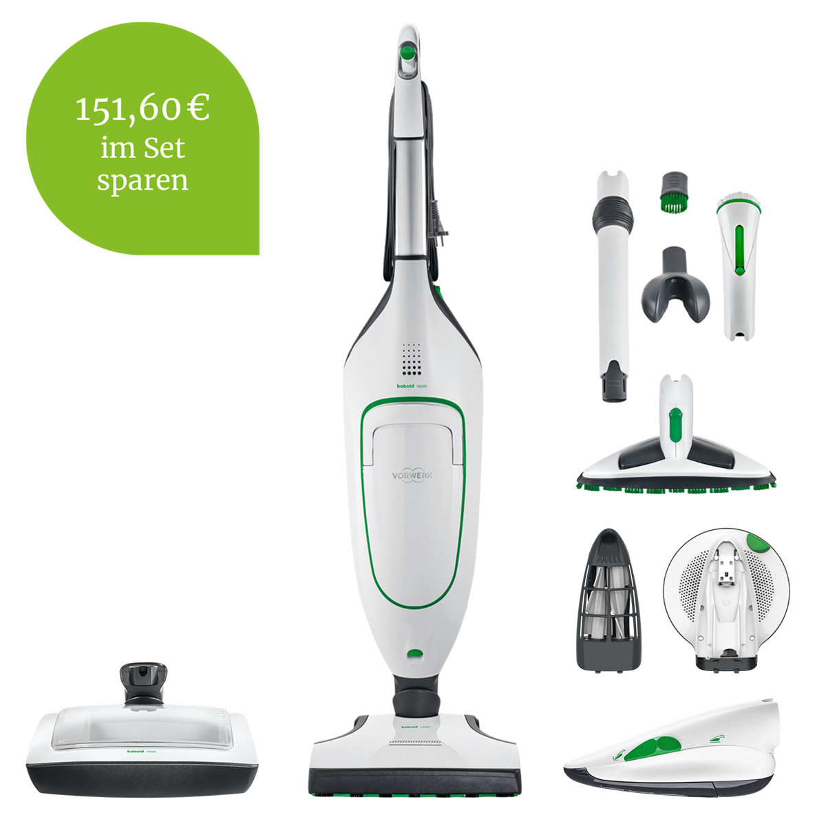 VK200 Handstaubsauger Komplett-Set