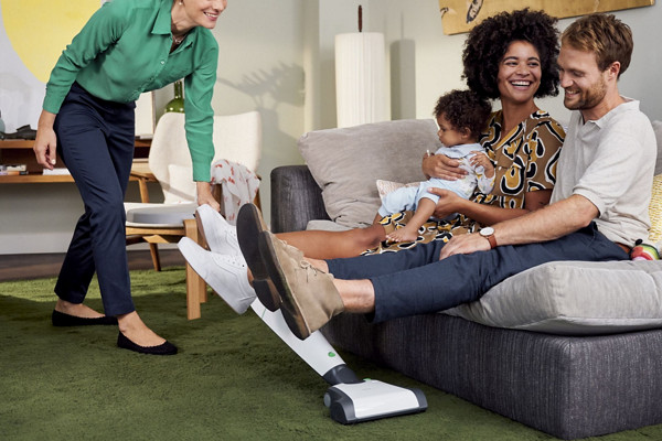 kobold vb100 ebb100 female advisor vacuuming carpet couple toddler