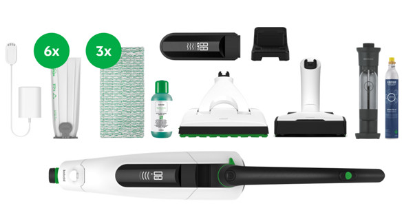 Lieferumfang Akku-Staubsauger mit Elektrobürste