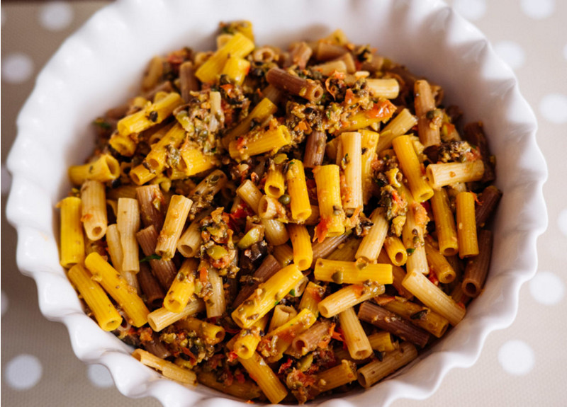  Thermomix® trucos de cocina recetas macarrones integrales con alcaparras y aceitunas con Thermomix® 1