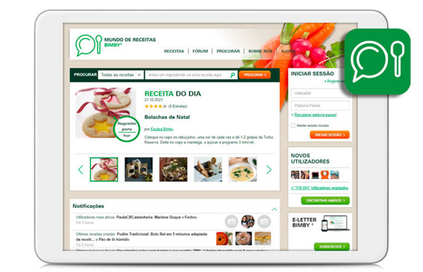 Mundo da receita ® Thermomix em um tablet