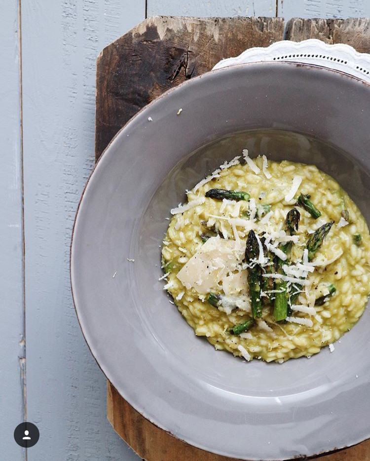 Risotto de espárragos verdes y puerros en Thermomix®