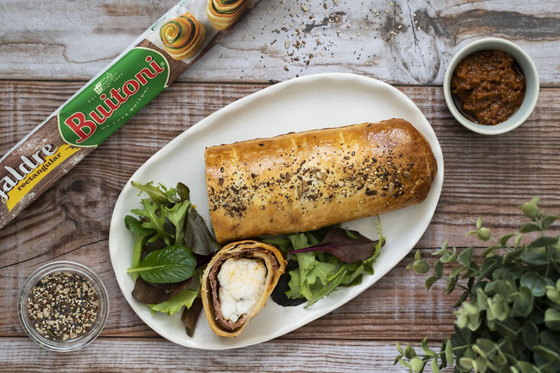 SOLOMILLO WELLINGTON DE RAPE CON JAMÓN IBÉRICO Y PESTO ROSSO