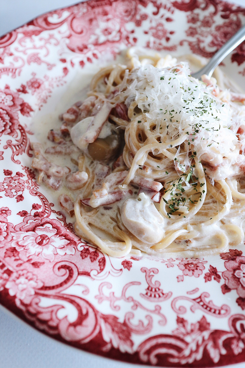  Thermomix® trucos de cocina recetas spaguetti con bacon y champinones en Thermomix® 2