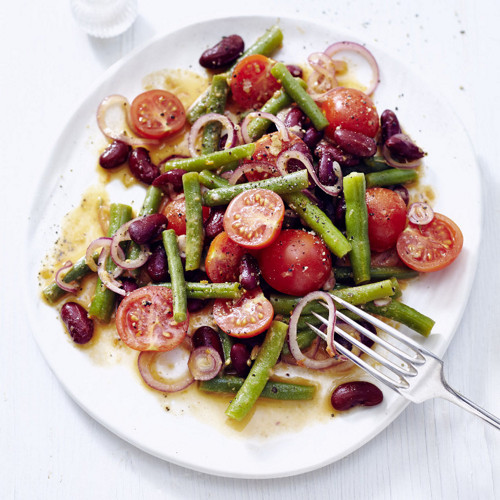 Frischer Bohnen-Tomaten-Salat