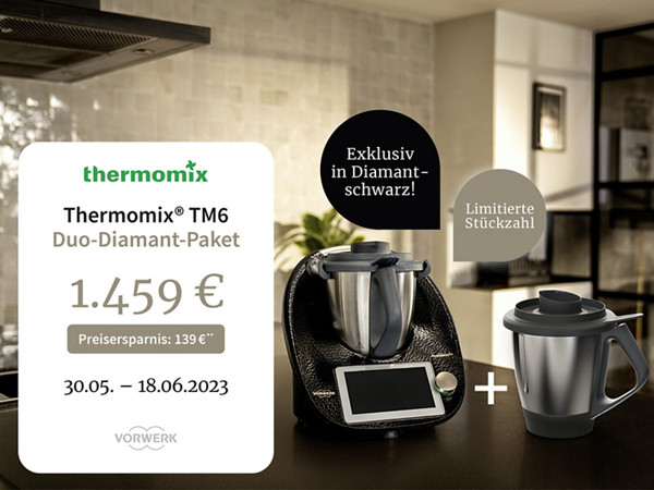 Thermomix TM6 in Diamantschwarz und Mixtopf