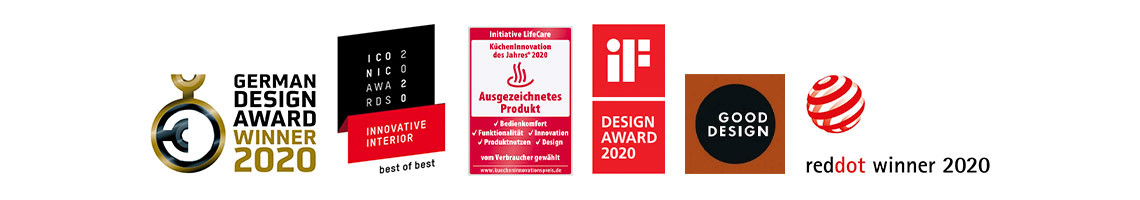 Das Bild zeigt mehrere Awards von Thermomix und Kobold
