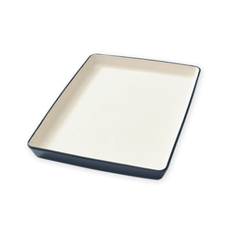 thermomix stoneware flat baking pan ben top angle view